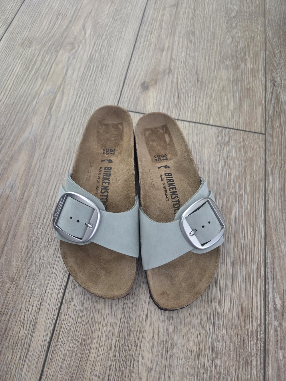 New Birkenstock Madrid Single Strap Sandals in Light Sage